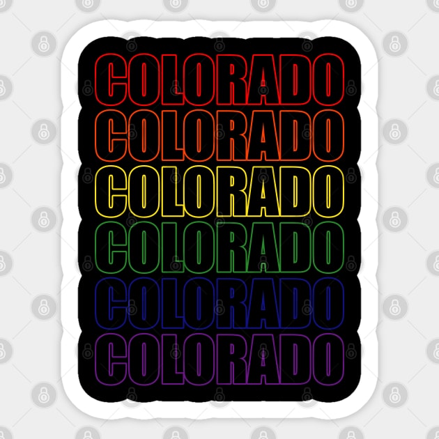 Simple Colorado Rainbow Typography Lettering Text Sticker by That5280Lady